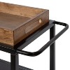 Kate and Laurel Giles Rectangle Metal Bar Cart, 28x13x30, Rustic Brown and Black - 4 of 4