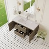Whisen Floating Wall-Mounted Bathroom Vanity with Resin Sink, Water-Resistant Timber Cabinets and Drawers - 2 of 4