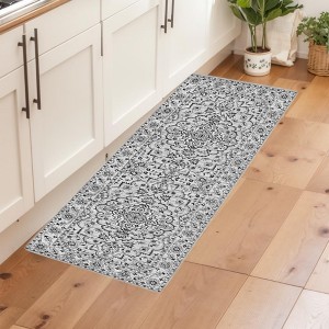 Boho Area Rug,Machine Washable Ultra-Thin Low-Pile Floral Carpet Non-Slip Soft Indoor Rug for Living Room & Bedroom - 1 of 4