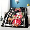 Lomsoe Vintage Santa Claus and Reindeer Print Flannel Blanket - All Seasons Soft Cozy Warm Throw Blanket for Bed, Napping, Camping, Travel, Office - 2 of 4
