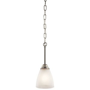 Jolie 12.5" 1 Light Mini Pendant with Satin Etched Glass in Brushed Nickel - 1 of 1