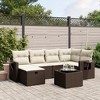 vidaXL Garden Sofa Set Brown, Cream White - 2 of 4