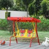 Outsunny 2-Seat Kids Canopy Swing, Children Outdoor Patio Lounge Chair, for Garden Porch, with Adjustable Awning, Seat Belt, for 3-6 years old - 2 of 4