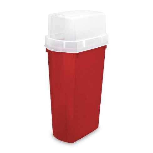 Iris 20.5qt Latching Clear Storage Tote Red Tint Lid : Target