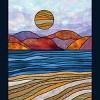 Men's Design By Humans Beach Landscape Stain Glass By Maryedenoa T-Shirt - 2 of 4