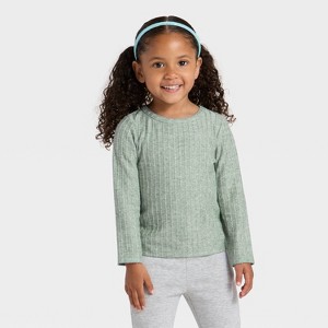 Toddler Girls' Pointelle Long Sleeve T-Shirt - Cat & Jack™ - 1 of 3