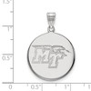 Black Bow Jewelry 10k White Gold Middle Tennessee State Blue Raiders NCAA Large Pendant - 2 of 3
