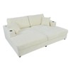 GlasFlength Sectional Sofas, Contemporary Sectional Sofa,   Compact Size, Comfortable Seating,  for Living Rooms or Bedrooms, Beige, 86.5"*62"*34.5" - 3 of 4