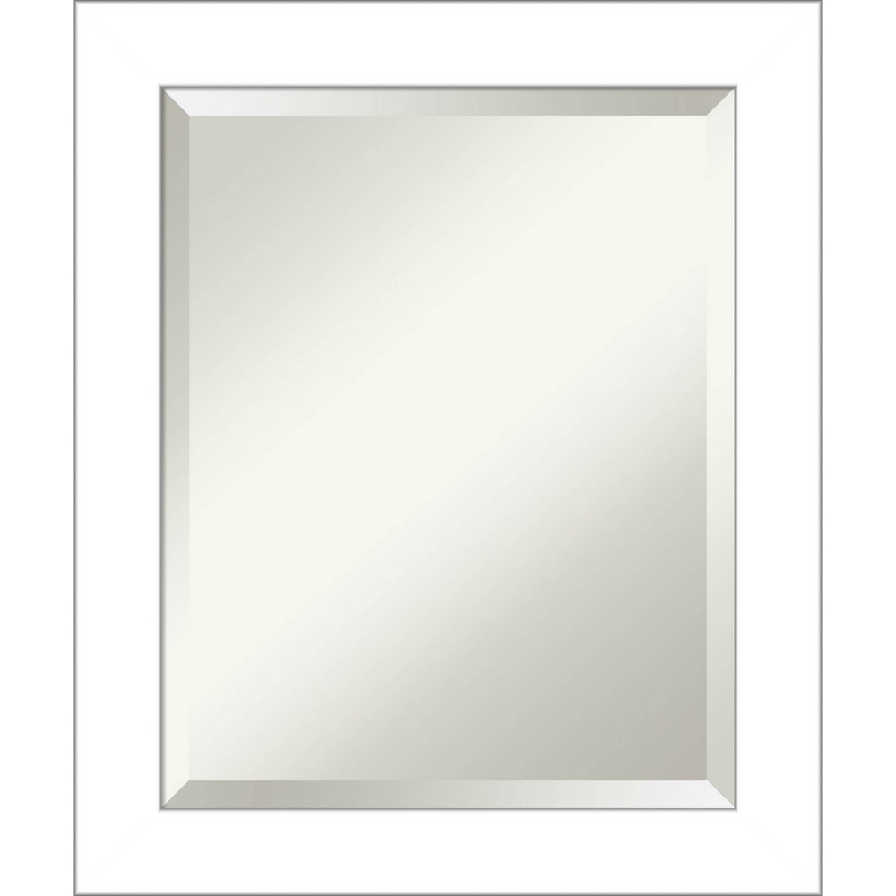 Photos - Wall Mirror 20" x 24" Wedge Framed Bathroom Vanity  White - Amanti Art