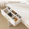 Vanity Desk with Mirror, LED Lights and Power Outlet Makeup Table with 3 Drawers and Storage Shelves Dressing Table for Bedroom Dressing Room - 4 of 4