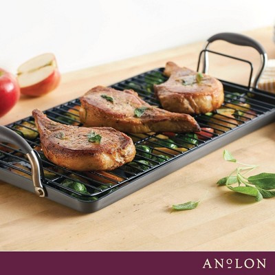 Advanced Home 10"x18" Moonstone Hard-Anodized Double Burner Griddle