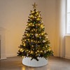 Orieon Luxury White Plush Christmas Tree Collar - Striped Faux Fur Tree Skirt, Fits 4-6 ft Trees, 23-28" Adjustable Diameter. - 2 of 4
