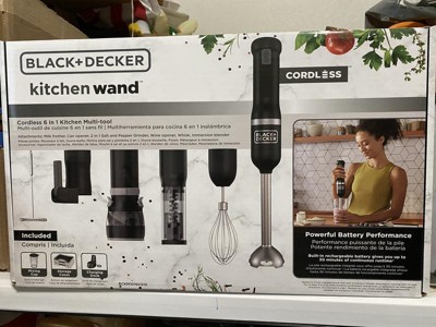 Black & Decker BCKM1016KS10 Kitchen Wand Variable Speed Lithium-Ion 6-in-1 Cordless Black Kitchen Multi-Tool Kit