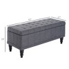 CAVINAS Faux Leather Storage Ottoman Bench,Upholstered Storage Ottoman with Lift Top,Modern Storage Bench,Storage Benches for Living Room - 3 of 4