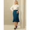 INSPIRE CHIC Women's High Waist Ruffle Hem Midi Length Mermaid Skirt - 2 of 4