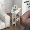 Tangkula 2-Tier End Table Irregular Narrow Sofa Side Nightstand w/ Storage Shelf - 4 of 4