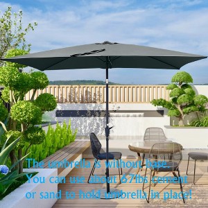 Aghana Digitals 6x9ft Rectangular Patio Umbrella with Crank Lift & Push Button Tilt, Waterproof - 1 of 2