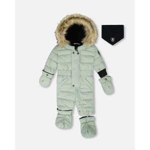 Deux par Deux Boy One-Piece Baby Original Puffy Snowsuit Sage Green - 1 of 4