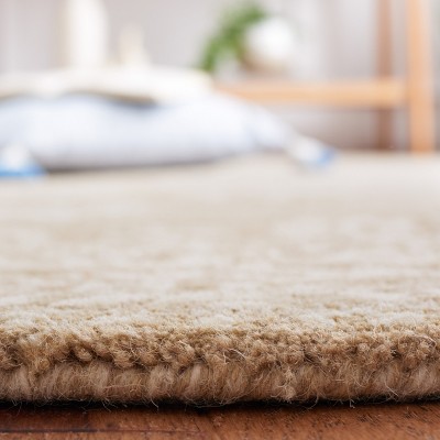 Beige and White Hand-Tufted Wool 8' x 10' Area Rug
