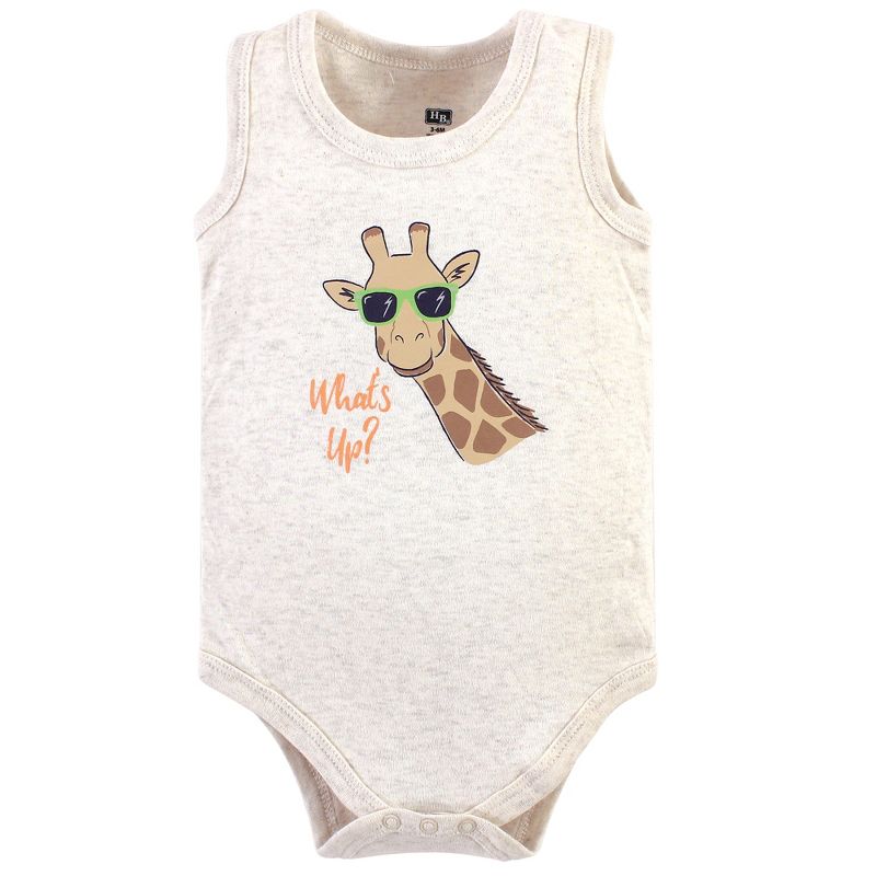 Hudson Baby Infant Boy Cotton Sleeveless Bodysuits 5pk, Wild Safari, 5 of 8