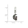 Black Bow Jewelry Sterling Silver, Enameled Cat & Marcasite Moon Dangle Bead Charm - 2 of 3