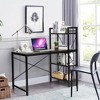 Costway 47.5" Computer Desk Writing Desk Study Table Workstation With 4-Tier Shelves Brown - 2 of 4