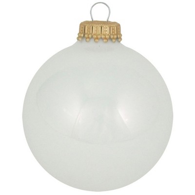 Christmas by Krebs 8ct Porcelain White Matte Glass Christmas Ball Ornaments 2.5" (67mm)