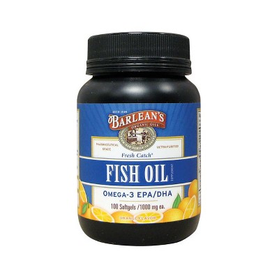 Barlean's Fish Oil 100 Softgels Orange Flavor.