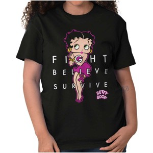 Women's Betty Fight Breast Cancer Positivity Graphic T Shirt Tees Brisco Brands - 1 of 1