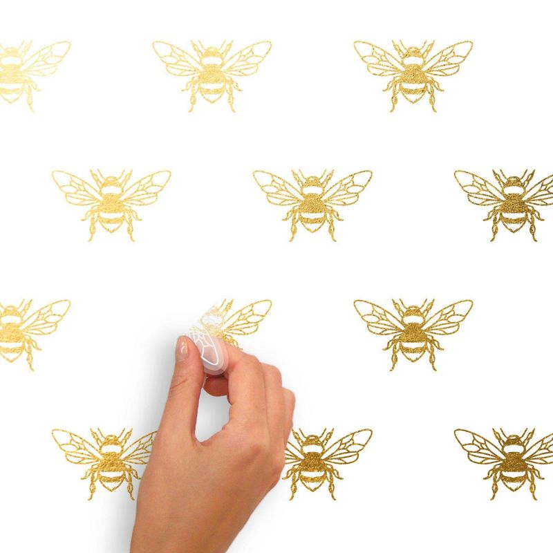 Bee Peel and Stick Wall Decal Gold - RoomMates, 3 of 7