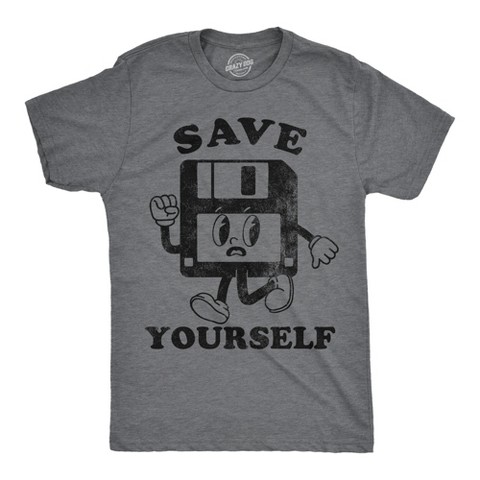 Мужские футболки Crazy Dog T-Shirts, Inc. Mens Funny T Shirts Save Yourself Sarcastic Retro Technology Graphic Novelty Tee for Men - Crazy Dog Men's T Shirt For Retro Fans Dark Grey L