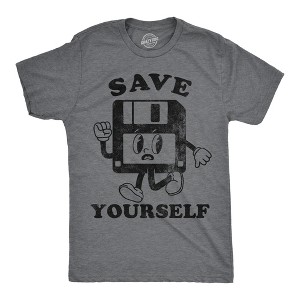 Mens Funny T Shirts Save Yourself Sarcastic Retro Technology Graphic Novelty Tee For Men - Crazy Dog Men's T Shirt - 1 of 4