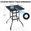 Yaheetech Outdoor Dining Bistro Table with Metal Tabletop and Umbrella Hole - 3 of 4