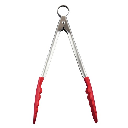 Cuisipro 9.5 Inch Silicone Locking Tongs, Red : Target