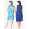 Dreams & Co. Plus Size 2-Pack Sleeveless Sleepshirt - 3 of 4