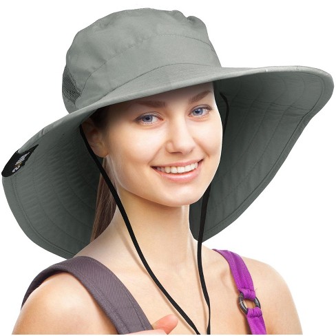 Tirrinia Wide Brim Adult Uv Sun Protection Hat For Outdoor Garden Hiking  Safari, Gray : Target