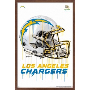 Trends International NFL Los Angeles Chargers - Drip Helmet 20 Framed Wall Poster Prints - 1 of 4
