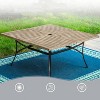 Captiva Designs 9pc Patio Square Driftwood Metal Dining Table and Thick Cushion Fixed Wicker Chairs - 4 of 4