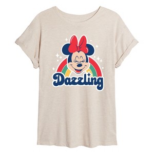 Women's - Disney - Dazzling Minnie Oversized Graphic T-Shirt - 1 of 4