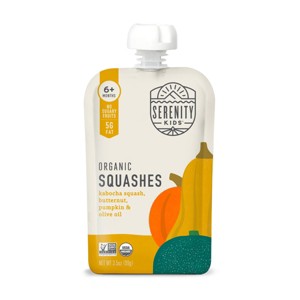 Serenity Kids Organic Squashes with Organic Olive Oil Baby Food Pouch - 3.5oz - 1 of 4