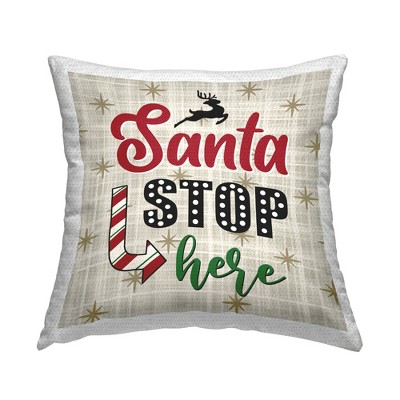 Stupell Industries Santa Stop Here Tartan Phrase