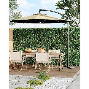 10ft Offset Patio Umbrella, Cantilever Umbrella with Easy Lift & Tilt Adjustment, 8 Ribs Sun umbrella UV Protection for Backyard, Pool, Garden - 1 of 4