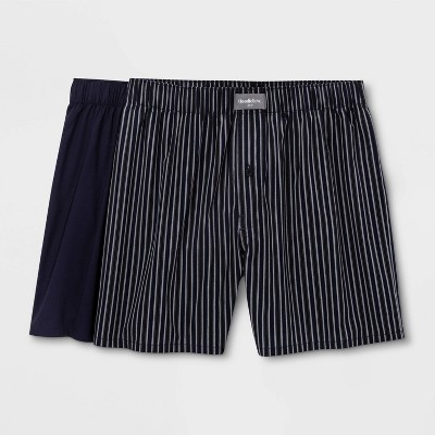 Men's Striped Woven 2pk Boxer - Goodfellow & Co™ Navy S : Target