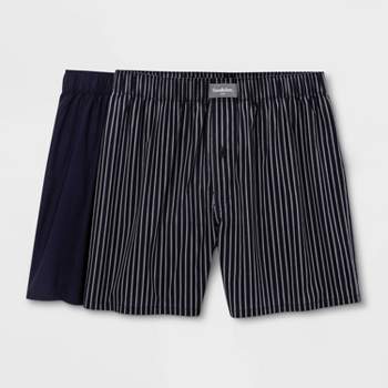 Men's Striped 2pk Knit Boxer - Goodfellow & Co™ Black : Target