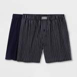 Men's Striped Woven 2pk Boxer - Goodfellow & Co™ Navy