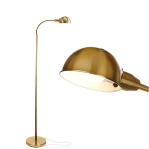 Brightech Regent Mid-Century (Includes LED Light Bulb) Gooseneck Arc Floor Lamp Antiqued Brass - 1 of 4