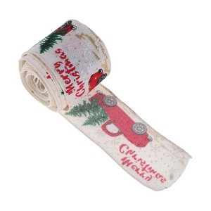 Unique Bargains Gift Wrap Ribbons Polyester Multicolor 118.11"x1.97" 1 Pc - 1 of 4