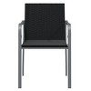 vidaXL Patio Chair 4 Pcs, Outdoor Chair Patio Furniture, Outdoor Seat with Cushions, Patio Set for Balcony Deck Lawn, Modern Style, Black Poly Rattan - 4 of 4
