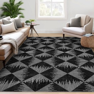 Acekool Area Rugs: Washable Non-Slip Modern Geometric Carpet, Soft Low Pile Stain Resistant Rugs for Living Room, Bedroom, Home, Dining Room - 1 of 4
