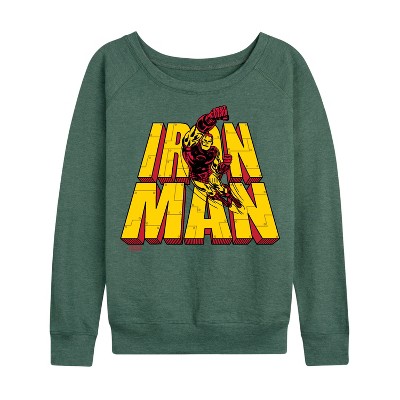 Women's - Marvel - Iron Man Stacked Name Oversized Lightweight French Terry Slouchy